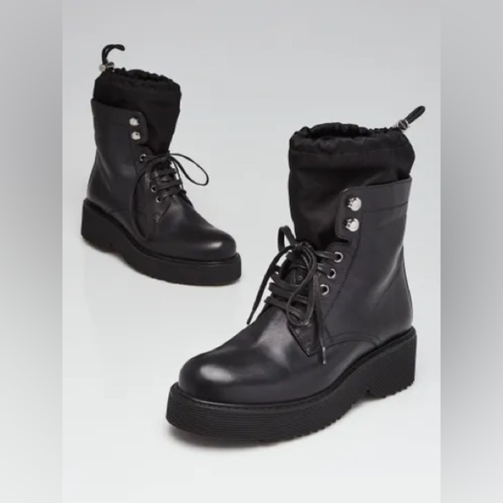 Prada Leather and Nylon Combat Boots - Picture 6 of 6
